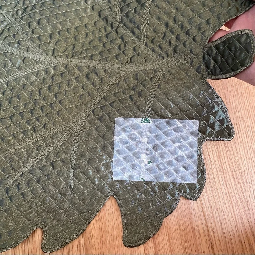 Vintage Green Maple Leaf Fall Place Mat Decorative Cloth Bundle Lot of 4 Home